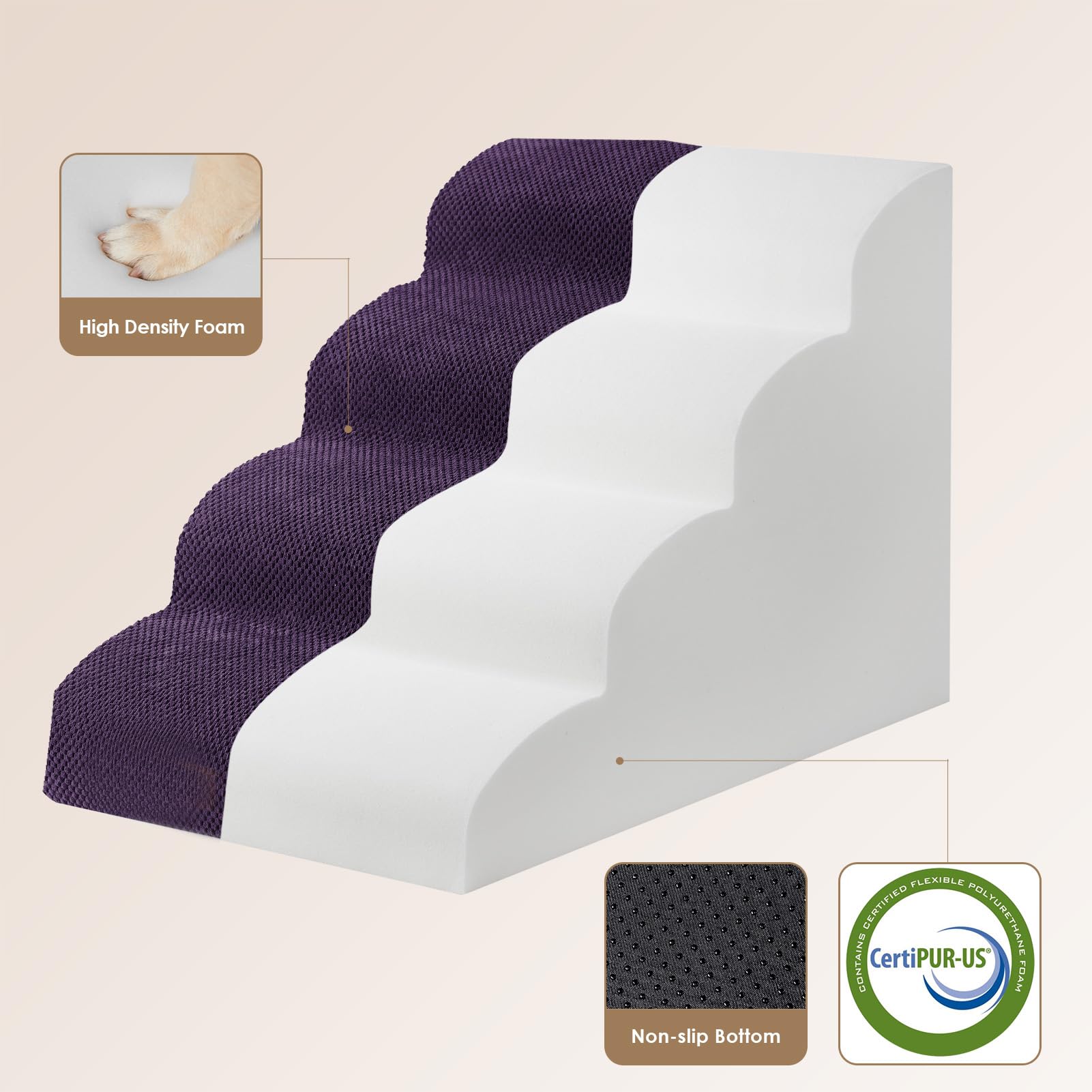 EHEYCIGA foam stairs edge-of-bed design supports safe climbs.