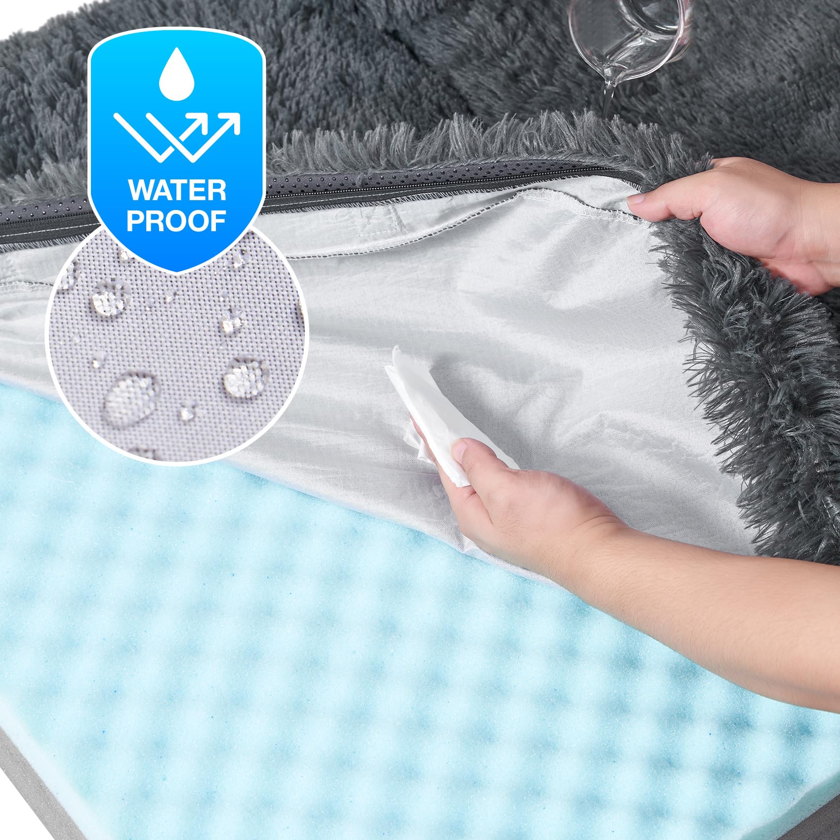 EHEYCIGA foldable-xxl-dog-bed-faux-fur-cover soft and warm.
