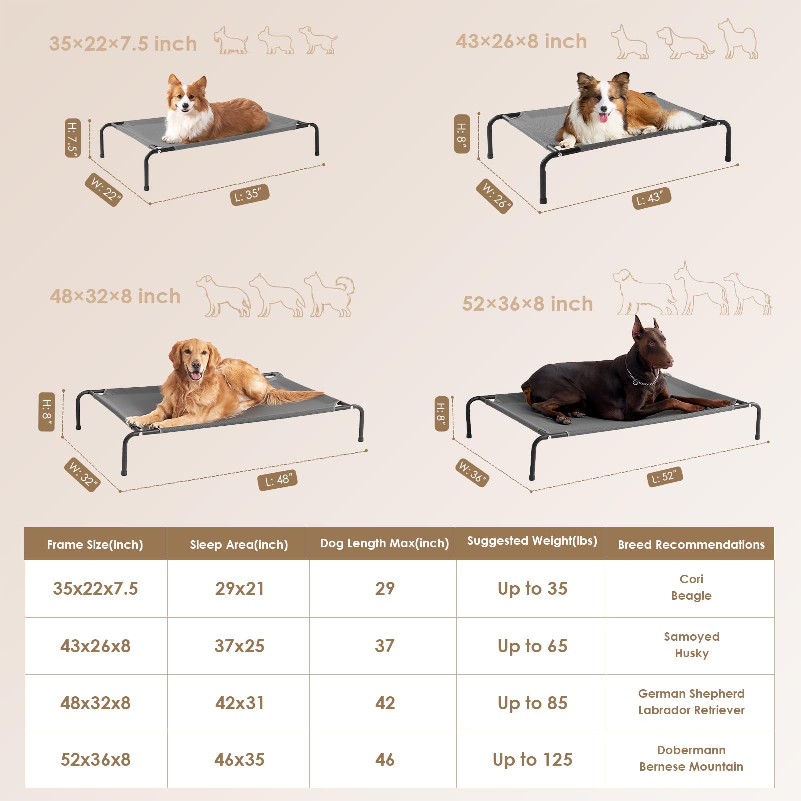 EHEYCIGA heavy-duty-frame-and-mesh-durability highlights strong support for big dogs.