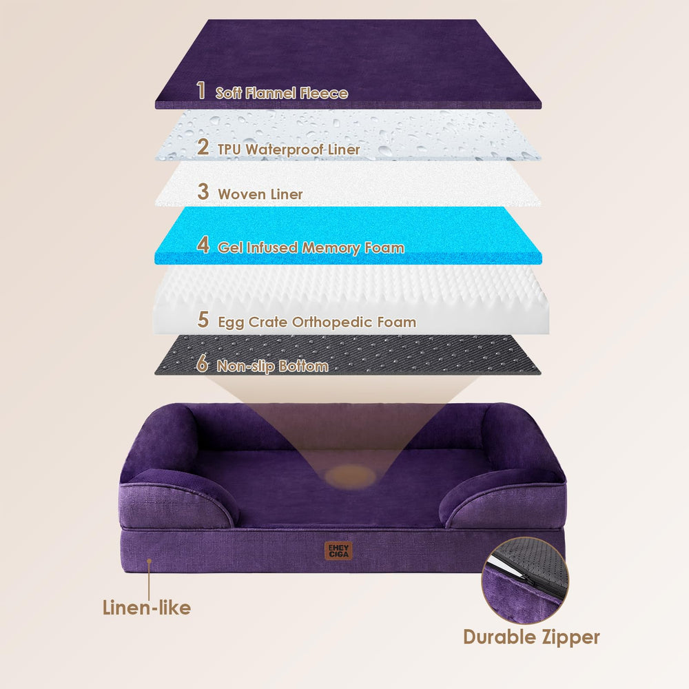 EHEYCIGA large dog bed egg-crate foam layer for even weight distribution