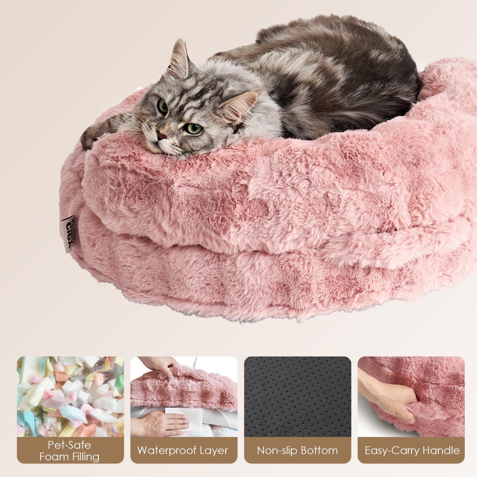 EHEYCIGA large dog bed machine washable cover for easy cleaning.