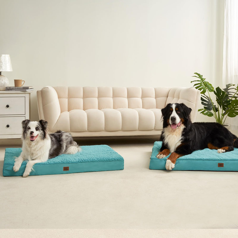 EHEYCIGA large-dog bed in living room demonstrates roomy footprint