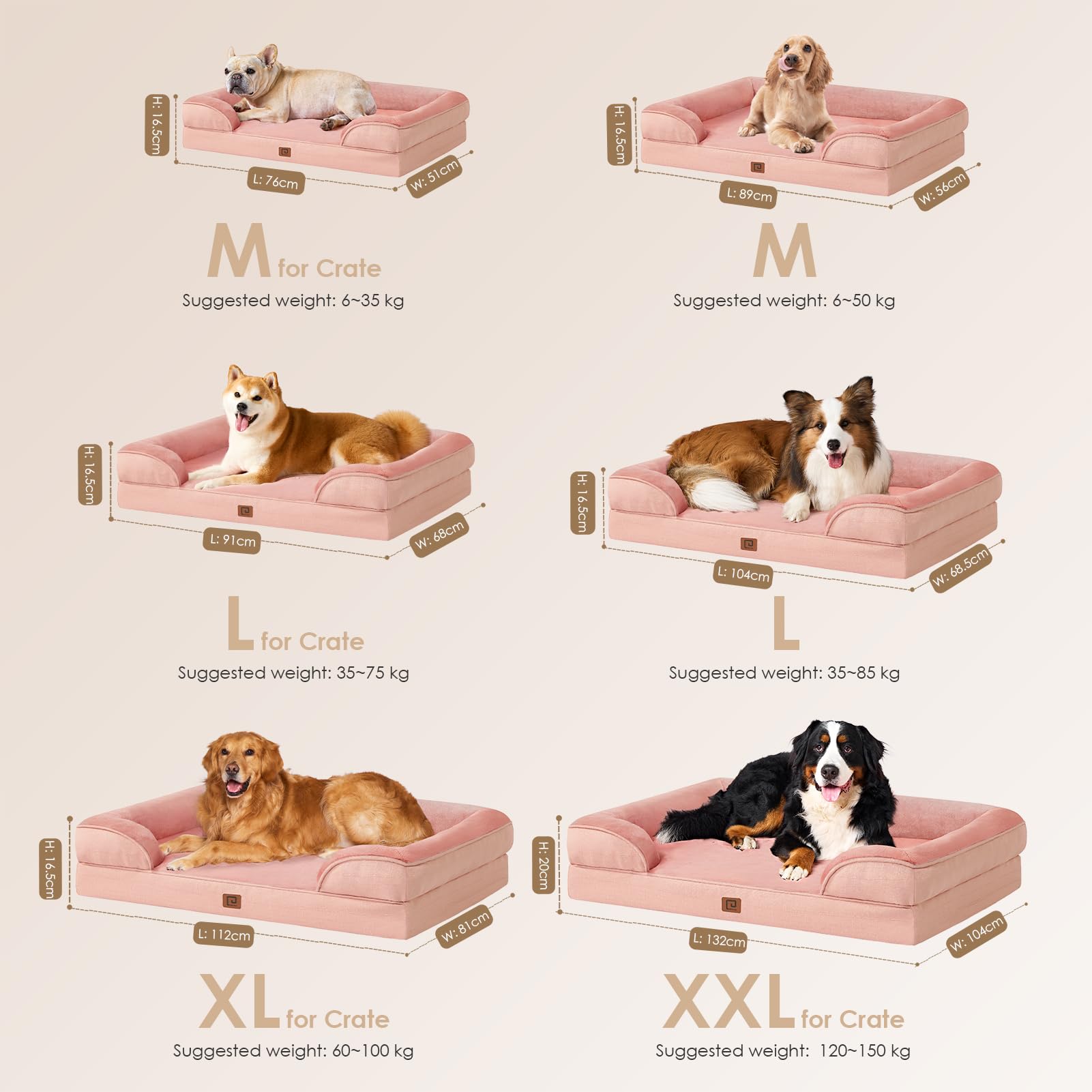 EHEYCIGA large dog bed with plush fleece for a cozy retreat