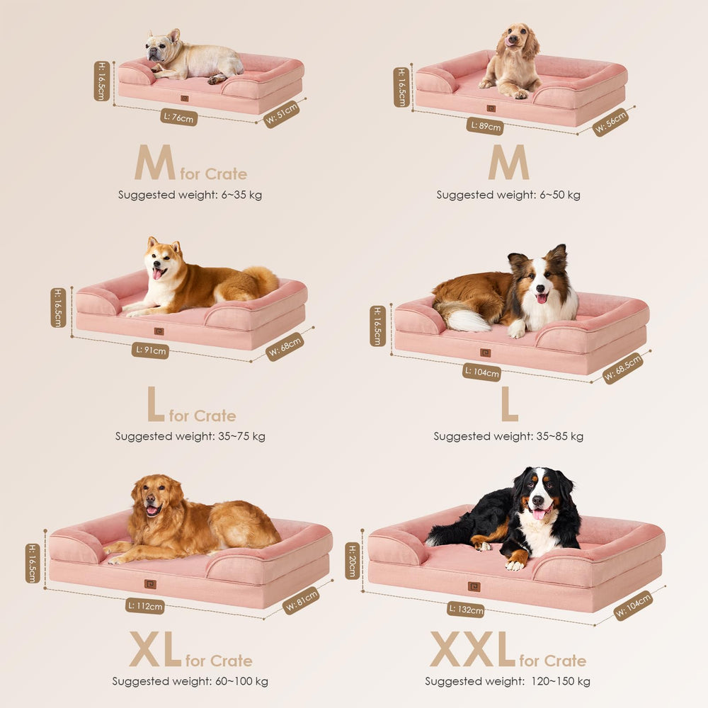 EHEYCIGA large dog bed with plush fleece for a cozy retreat