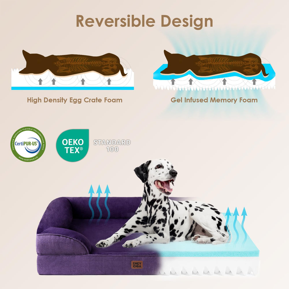 EHEYCIGA fleece surface offers soft, inviting dog comfort.