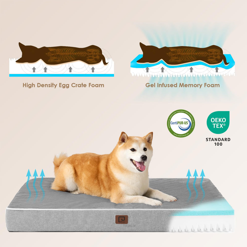 EHEYCIGA Memory Foam Bed Anti-slip bottom stays in place on floors