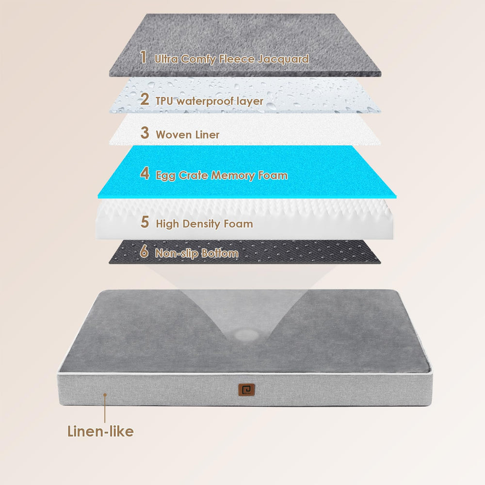 EHEYCIGA Memory Foam Bed cozy fleece top for blanket-like comfort