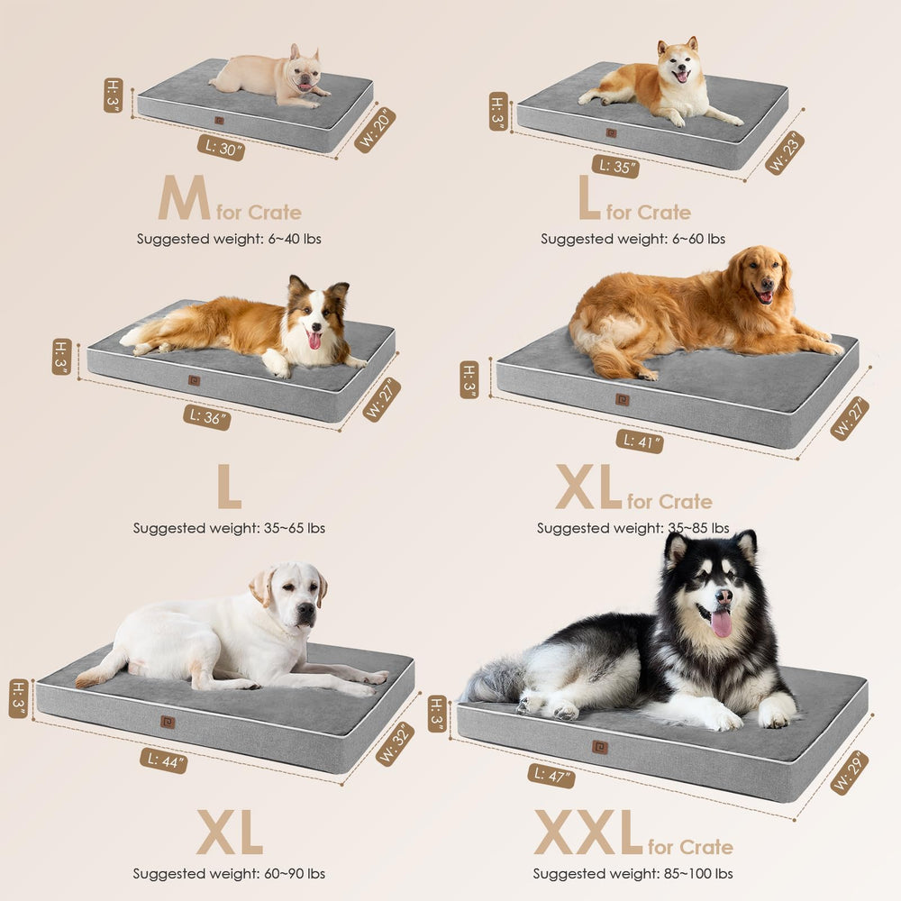EHEYCIGA Memory Foam Bed removable cover for easy machine washing