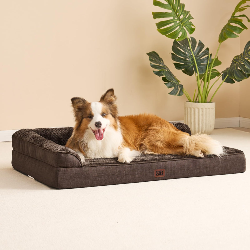 EHEYCIGA memory foam dog bed demonstrates 24–48 hour rebound.