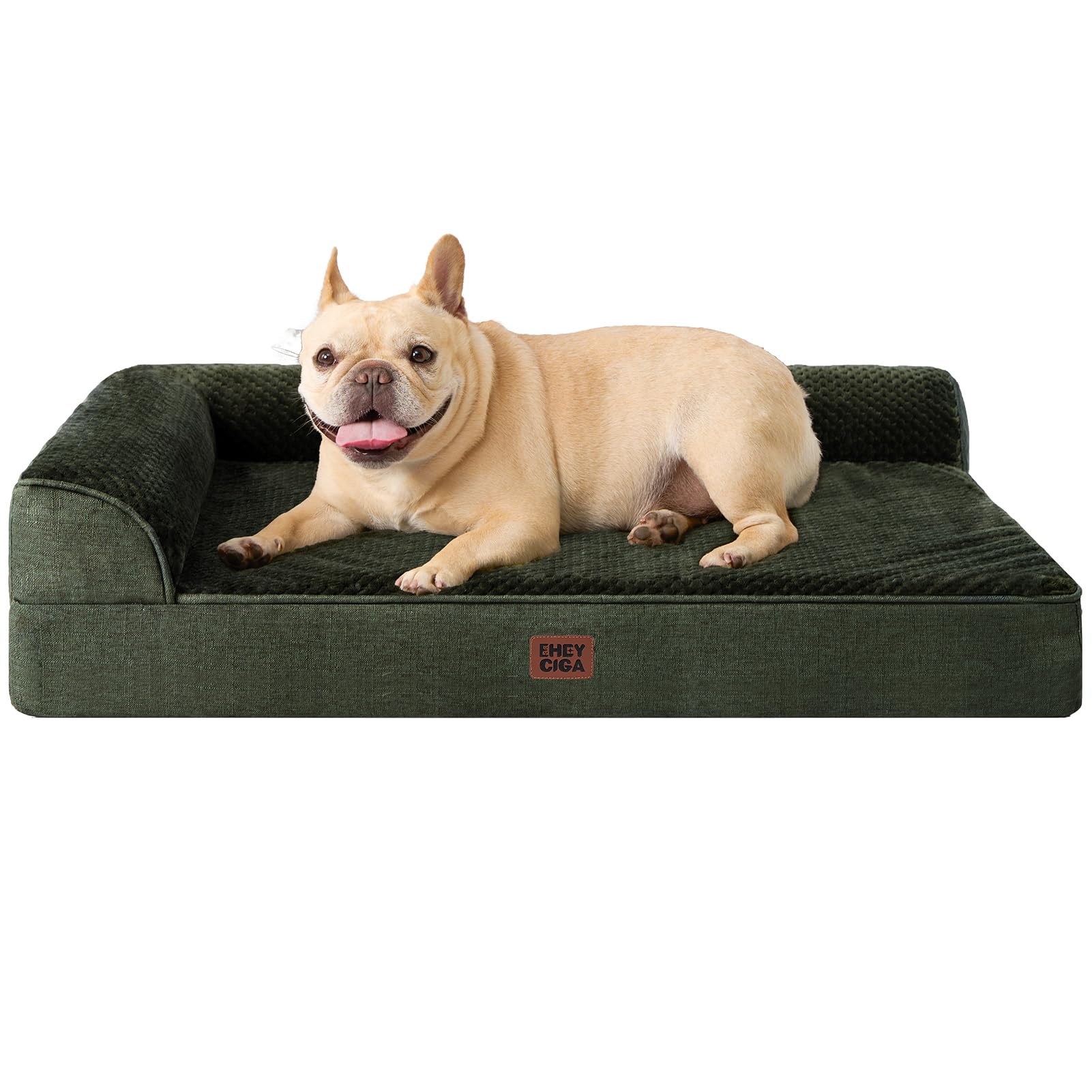 EHEYCIGA memory-foam dog bed egg-crate foam cushions joints for restful sleep.