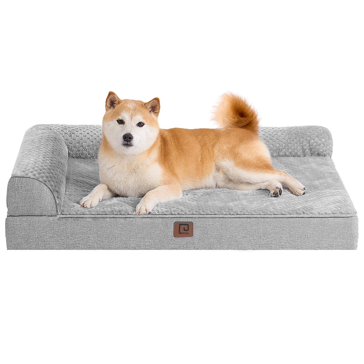 EHEYCIGA memory foam dog bed top view showing plush comfort for large dogs