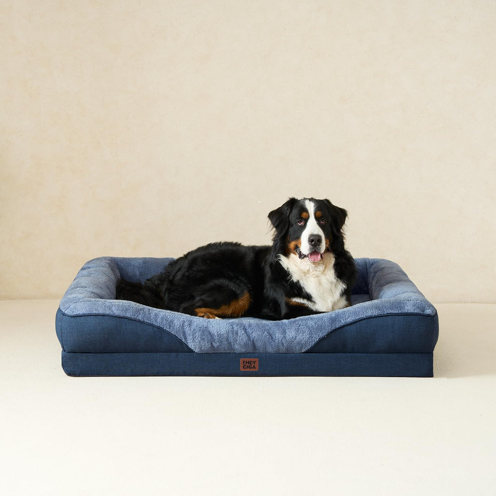 EHEYCIGA memory foam dog bed dog enjoying a nap