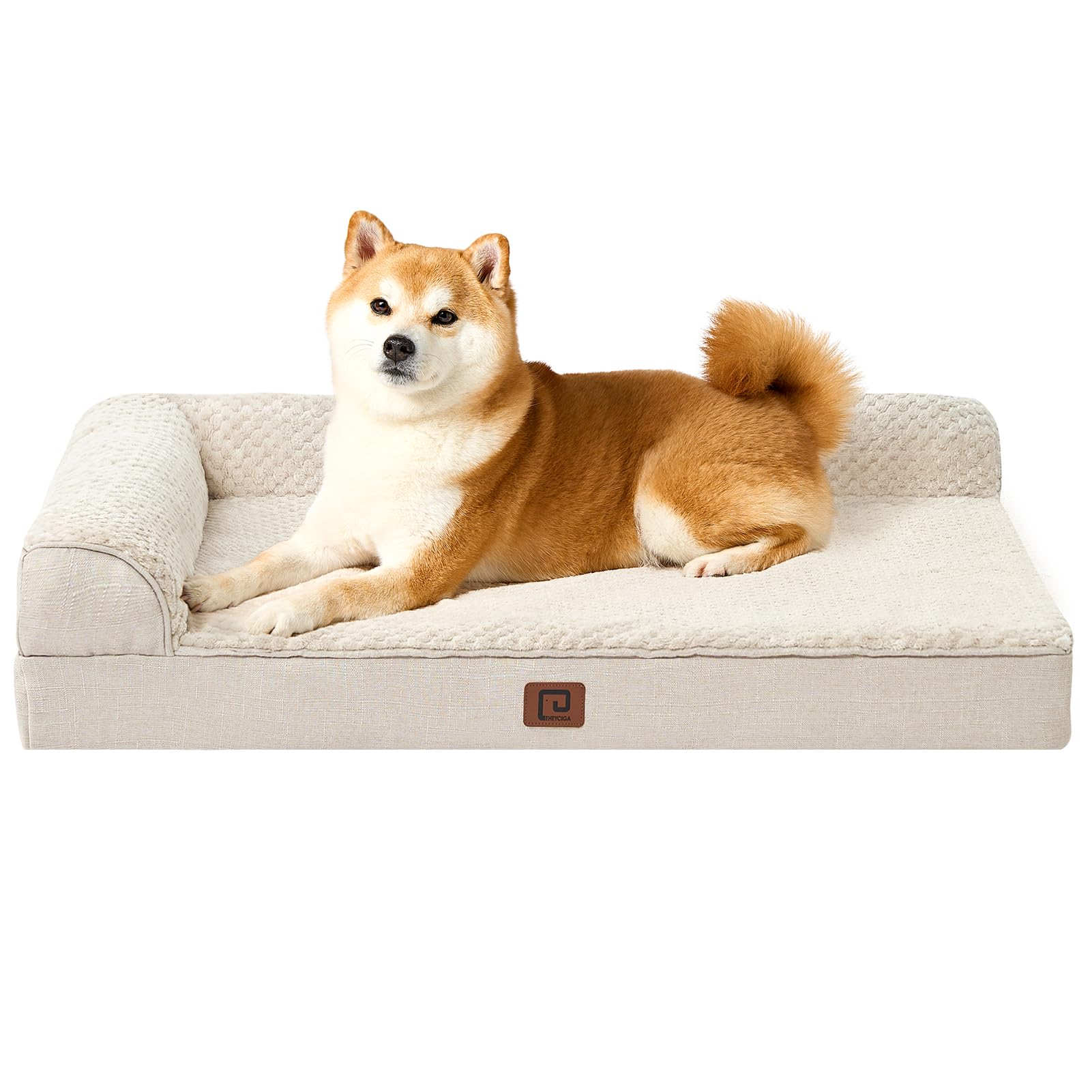 EHEYCIGA memory foam bed egg crate close-up showing pressure-relief cushioning