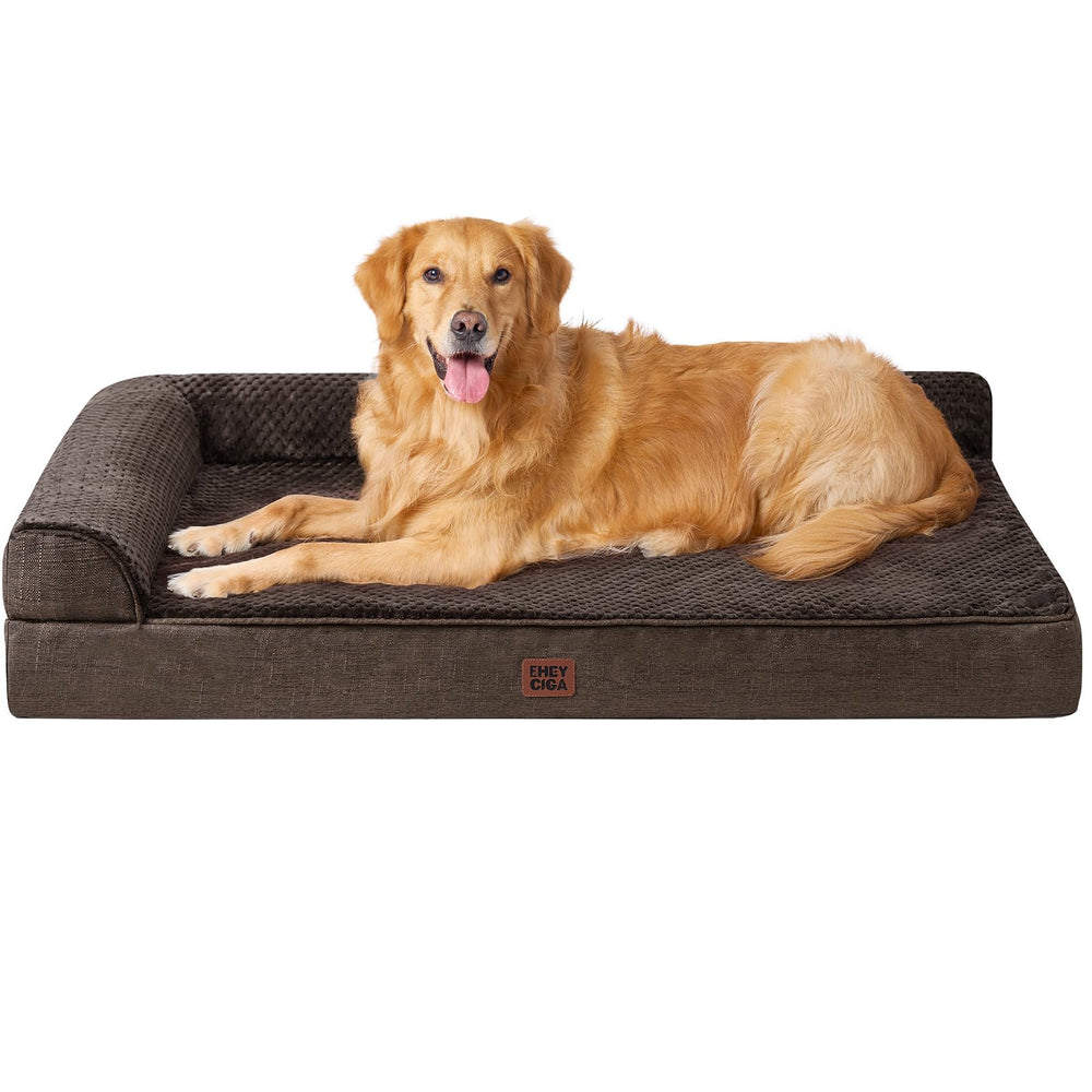 EHEYCIGA memory foam dog bed egg crate top offers pressure relief for senior dogs
