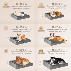 EHEYCIGA memory foam bed shows an L-shaped design for neck and head support.