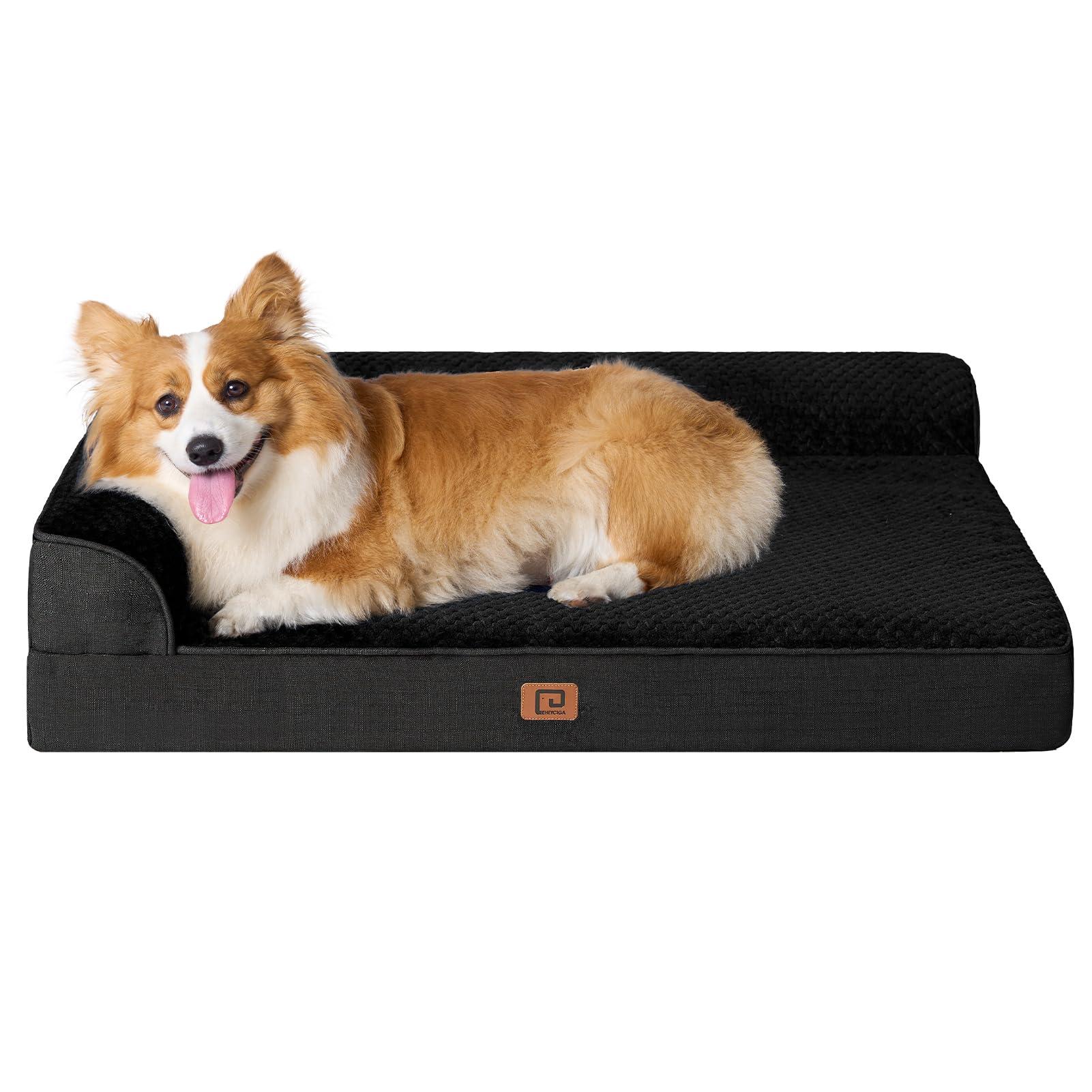 EHEYCIGA memory foam dog bed top view showing large size and support