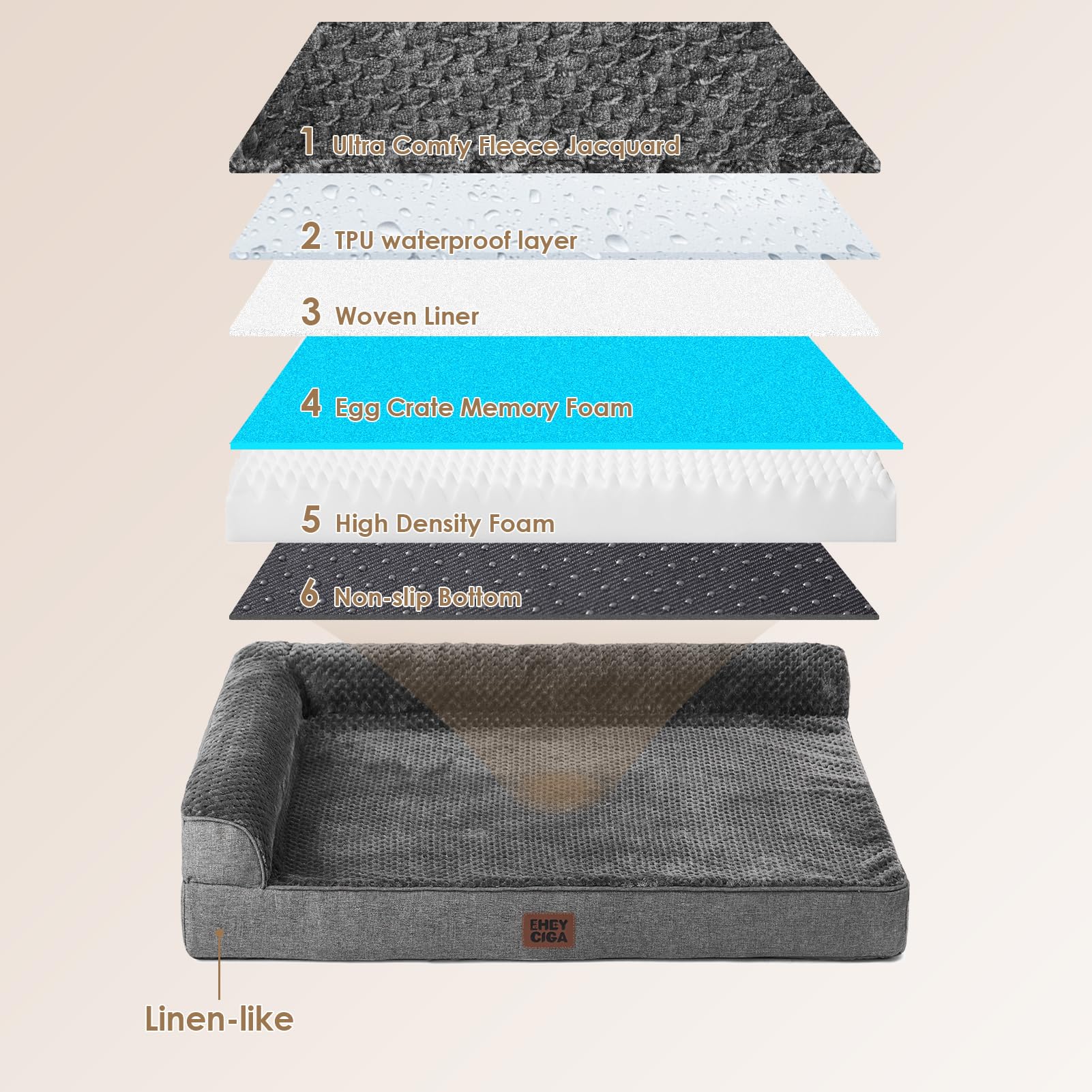 EHEYCIGA soft flannel sleeping surface creating a cozy resting area