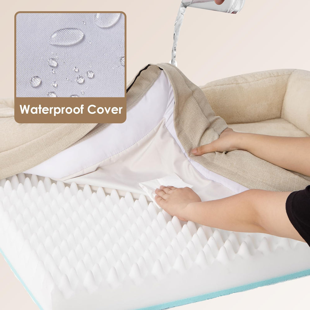 EHEYCIGA memory foam dog bed waterproof-top focuses on moisture protection.