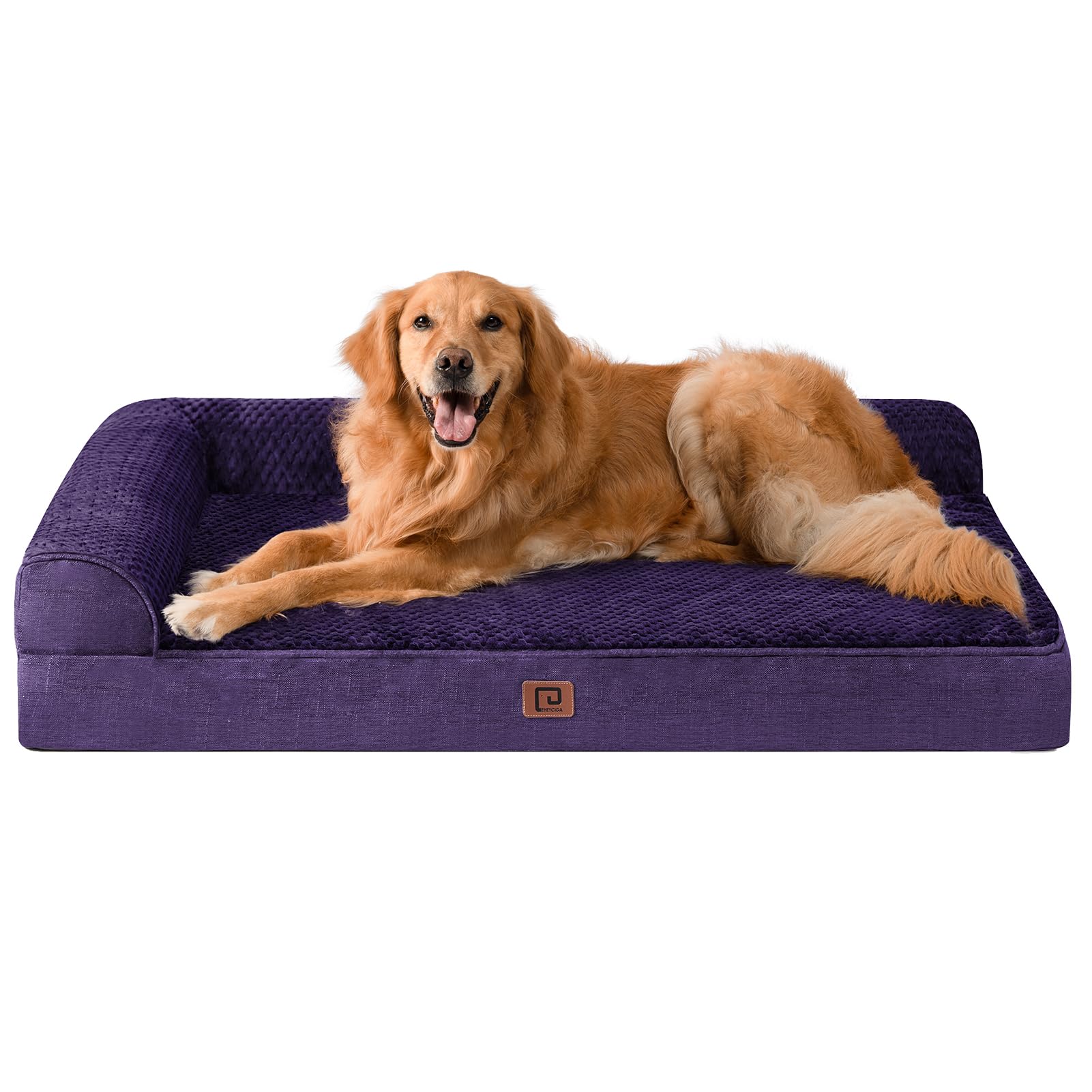 EHEYCIGA memory foam dog bed XL with angled view, ideal for large breeds' comfort.