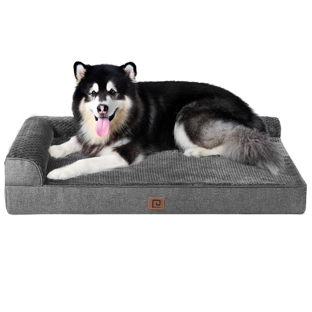 EHEYCIGA memory foam dog bed XXL cover close-up, easy-to-remove cover for washing