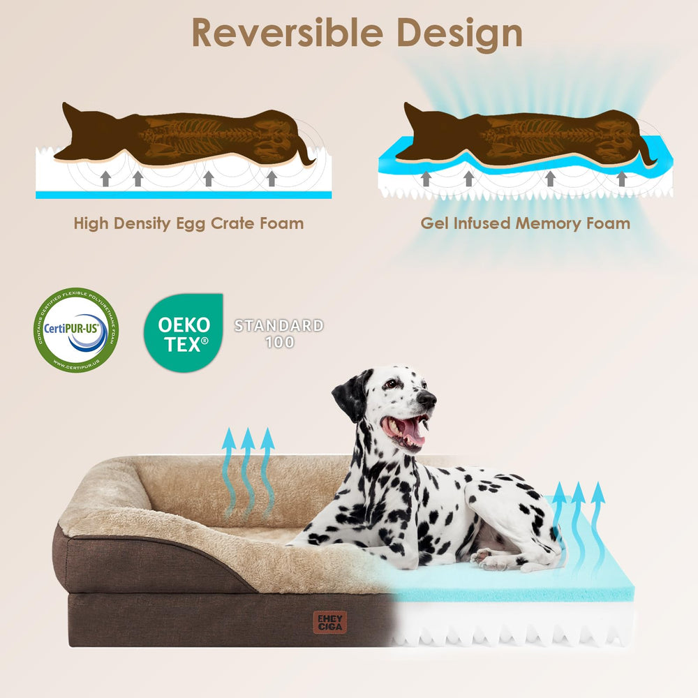EHEYCIGA Memory Foam XXL Dog Bed egg crate closeup for pressure relief