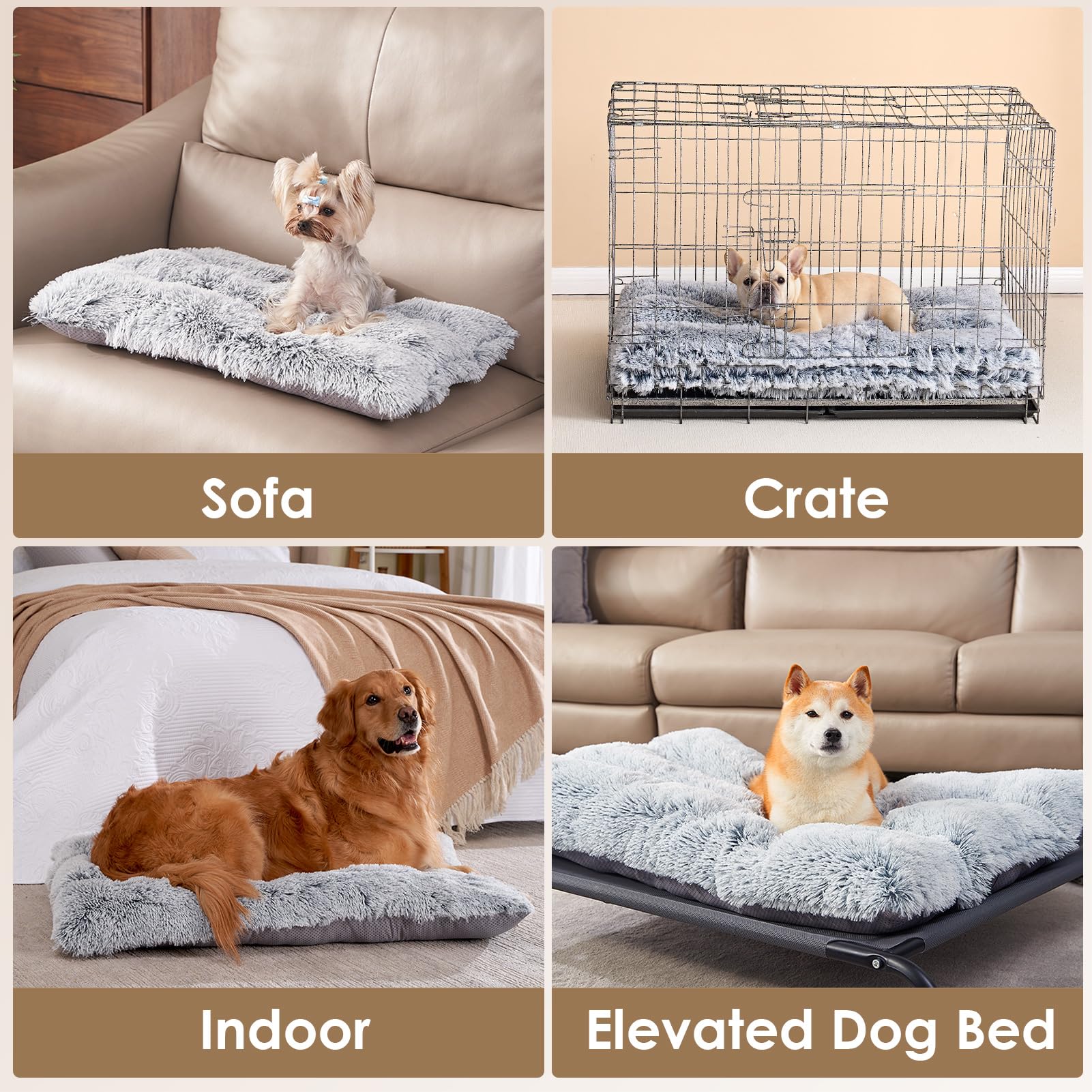 EHEYCIGA multi-size dog bed fits large breeds in crates or on floors