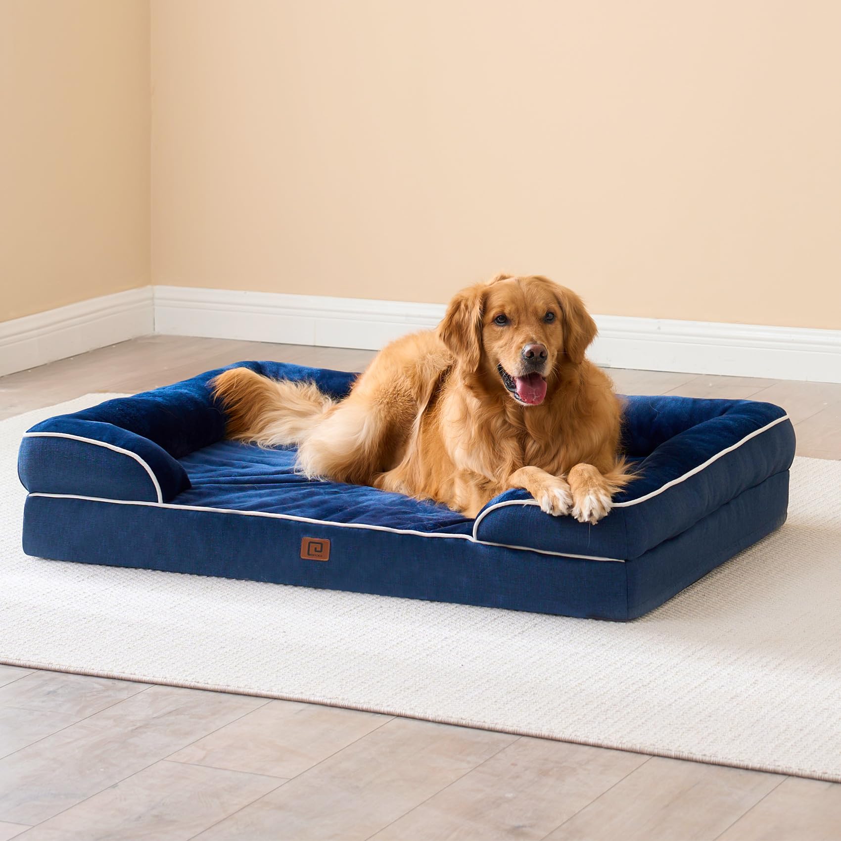 EHEYCIGA navy-color-dog-bed image shows stylish, durable fabric.