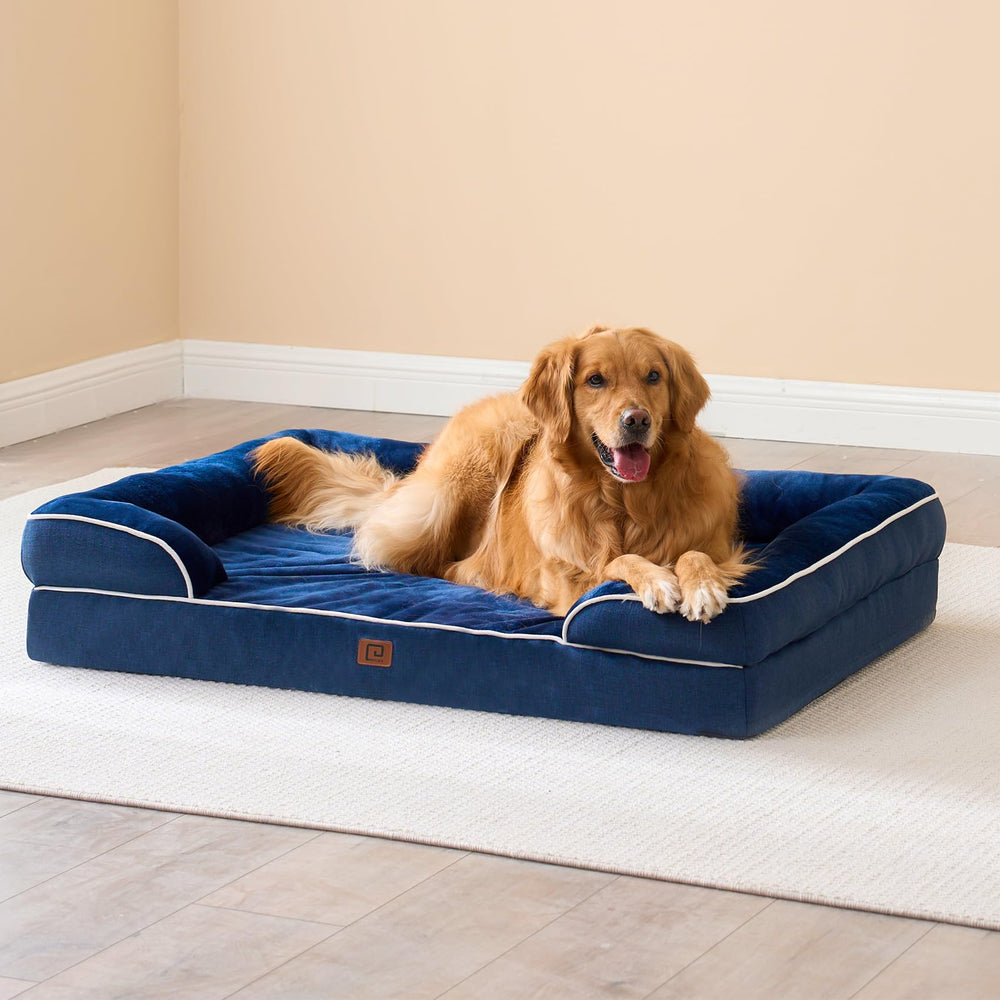 EHEYCIGA navy-color-dog-bed image shows stylish, durable fabric.