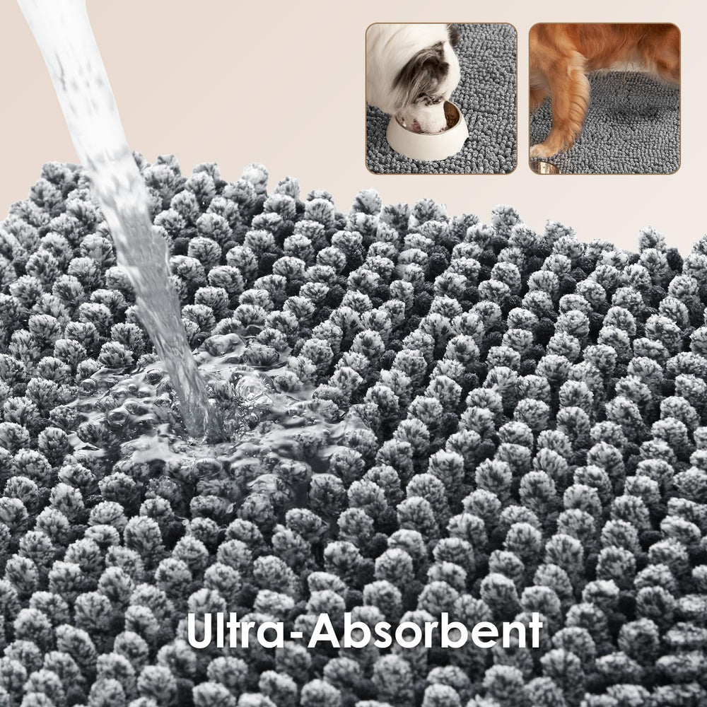 EHEYCIGA non-slip backing keeps mat secure on dry floors.