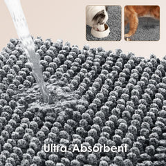EHEYCIGA non-slip backing keeps mat secure on dry floors.