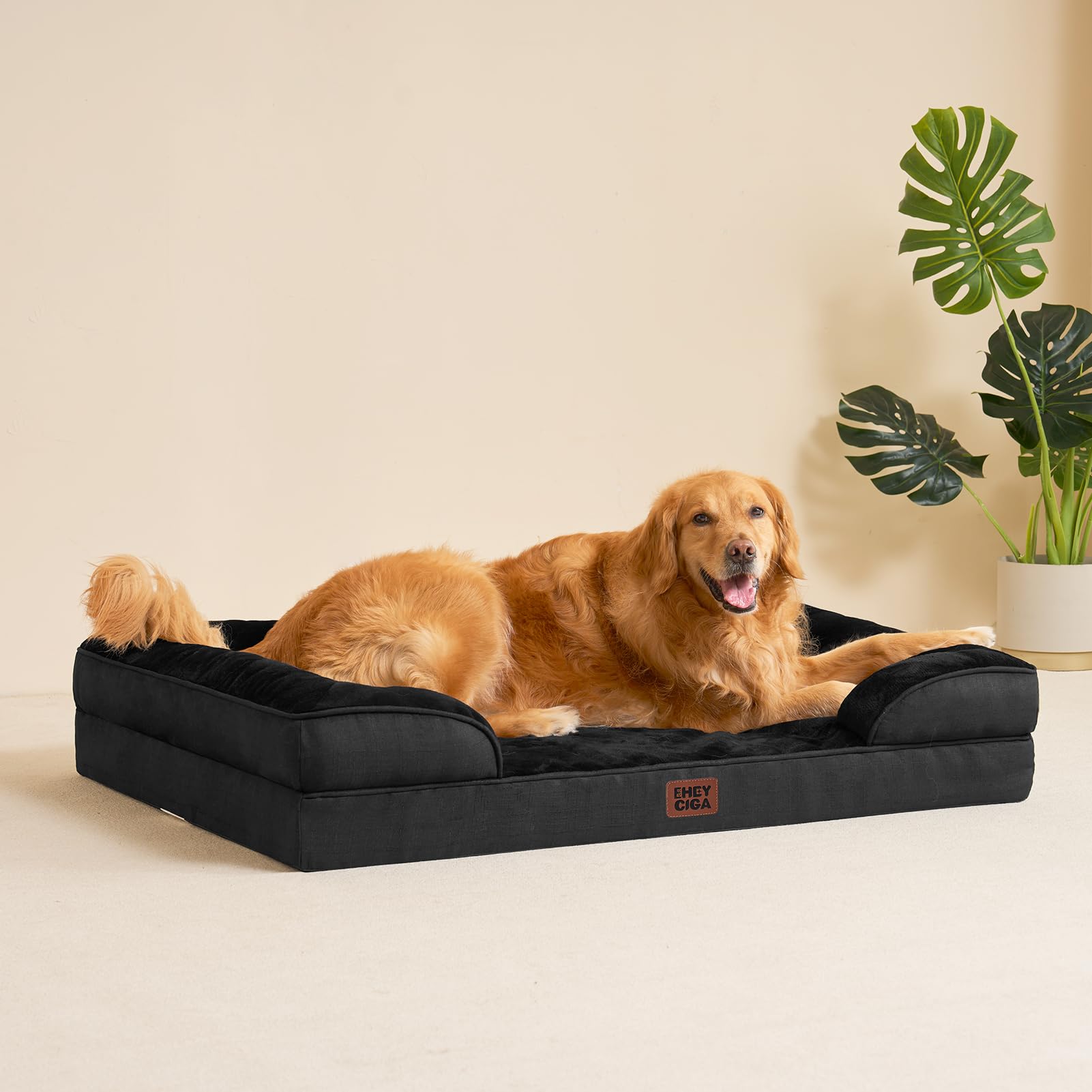EHEYCIGA orthopedic bed extra-large size fits giant breeds for comfortable sleep.