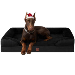 EHEYCIGA orthopedic bed memory foam top view highlights plush support for large dogs.