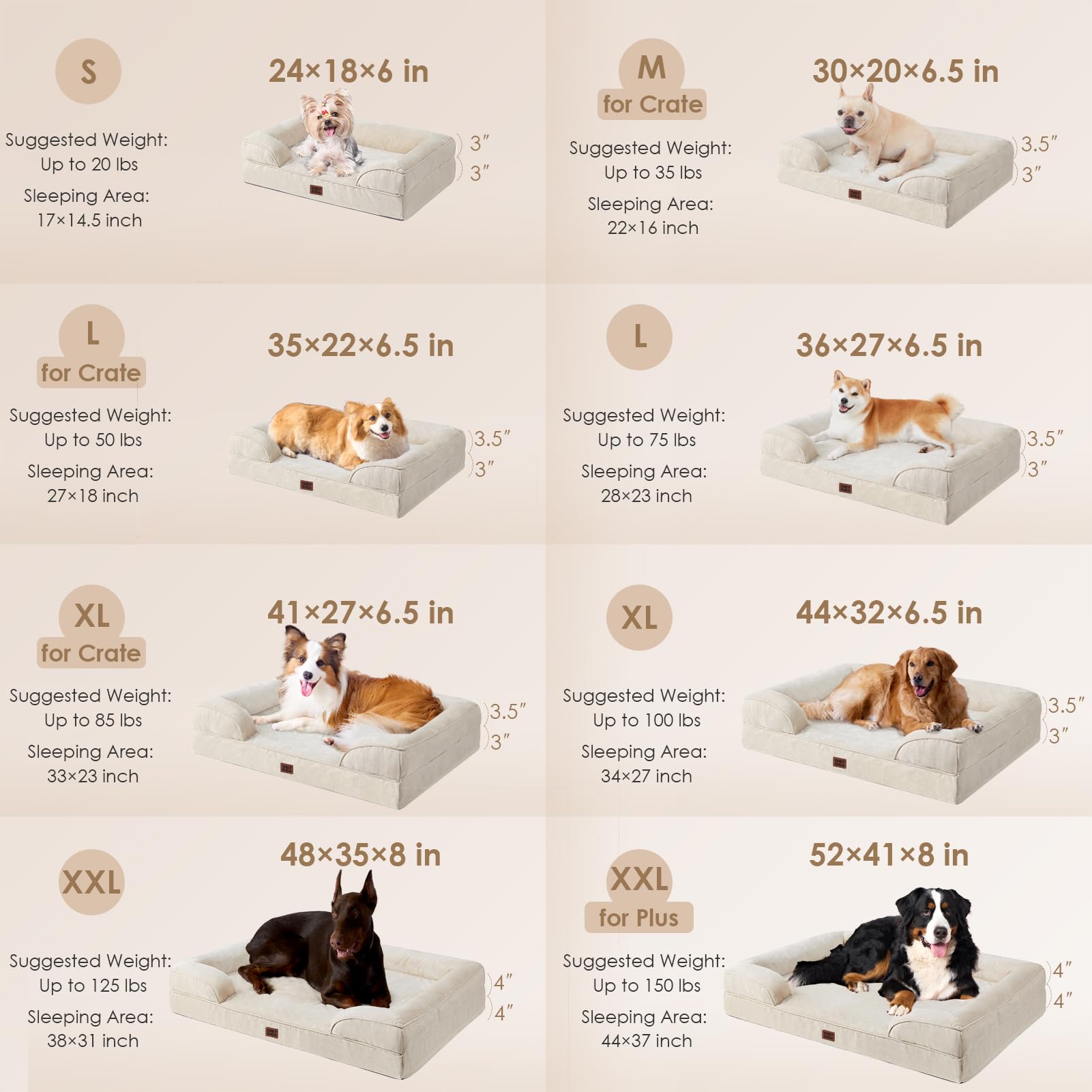 EHEYCIGA orthopedic dog bed with three sided bolster neck support promotes restful sleep