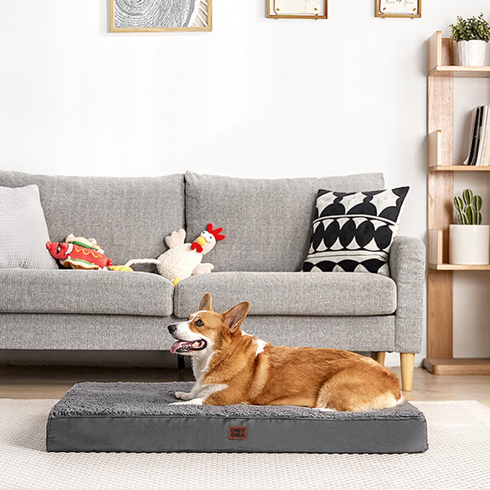 EHEYCIGA bed in a cozy room shows everyday use.