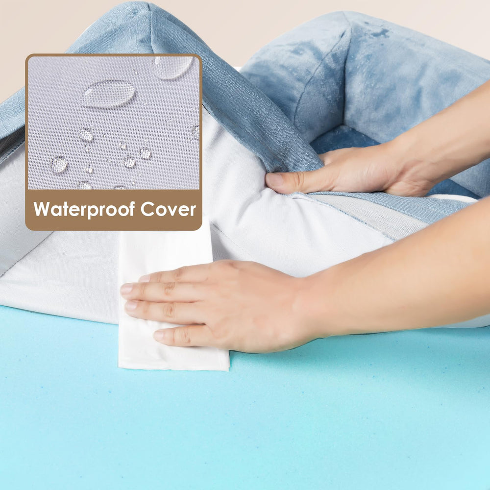 EHEYCIGA orthopedic dog bed bolster-neck-support creates cozy neck alignment for peaceful sleep.