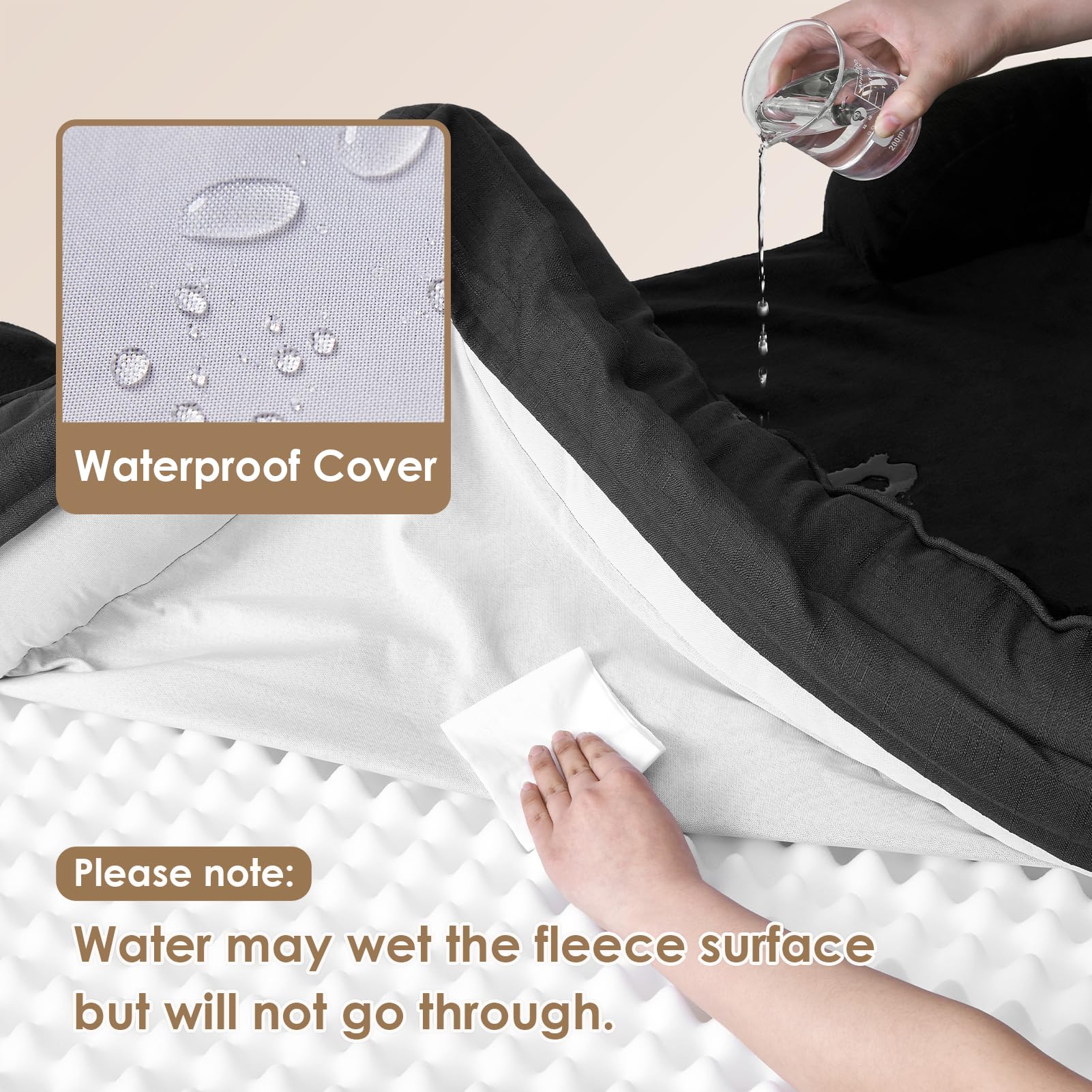 EHEYCIGA orthopedic bed egg-crate foam detail supports even weight distribution and airflow
