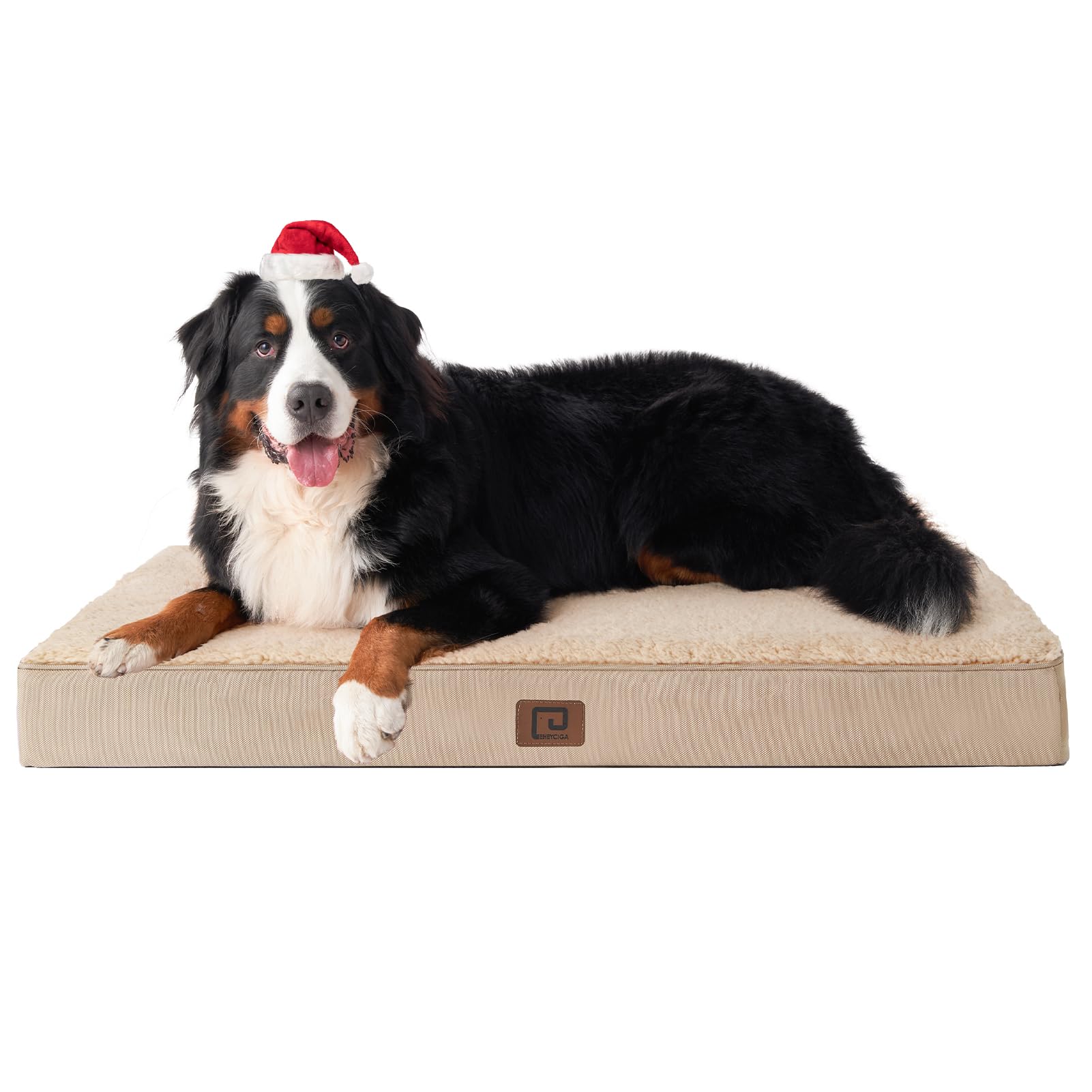 EHEYCIGA orthopedic bed with egg-crate foam offering solid joint support for jumbo dogs.