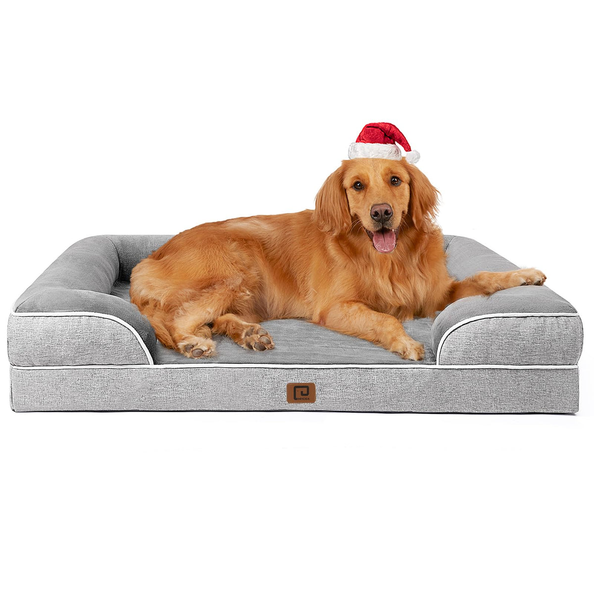 EHEYCIGA orthopedic dog bed front view shows sturdy support for large dogs