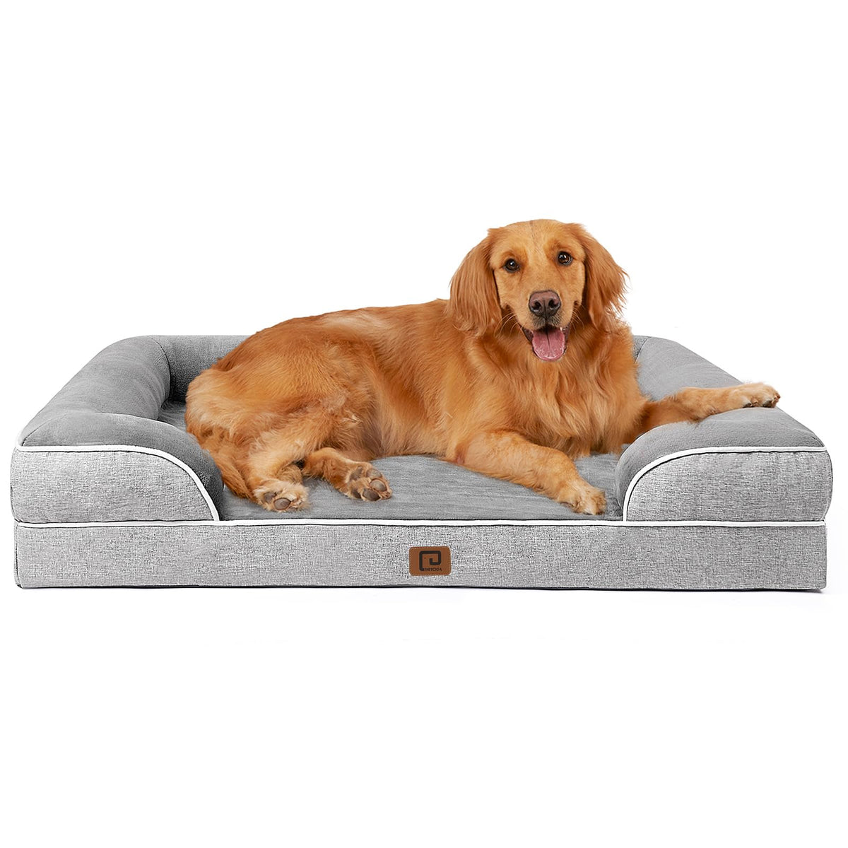 EHEYCIGA orthopedic dog bed front view with even-support foam for comfortable lounging.