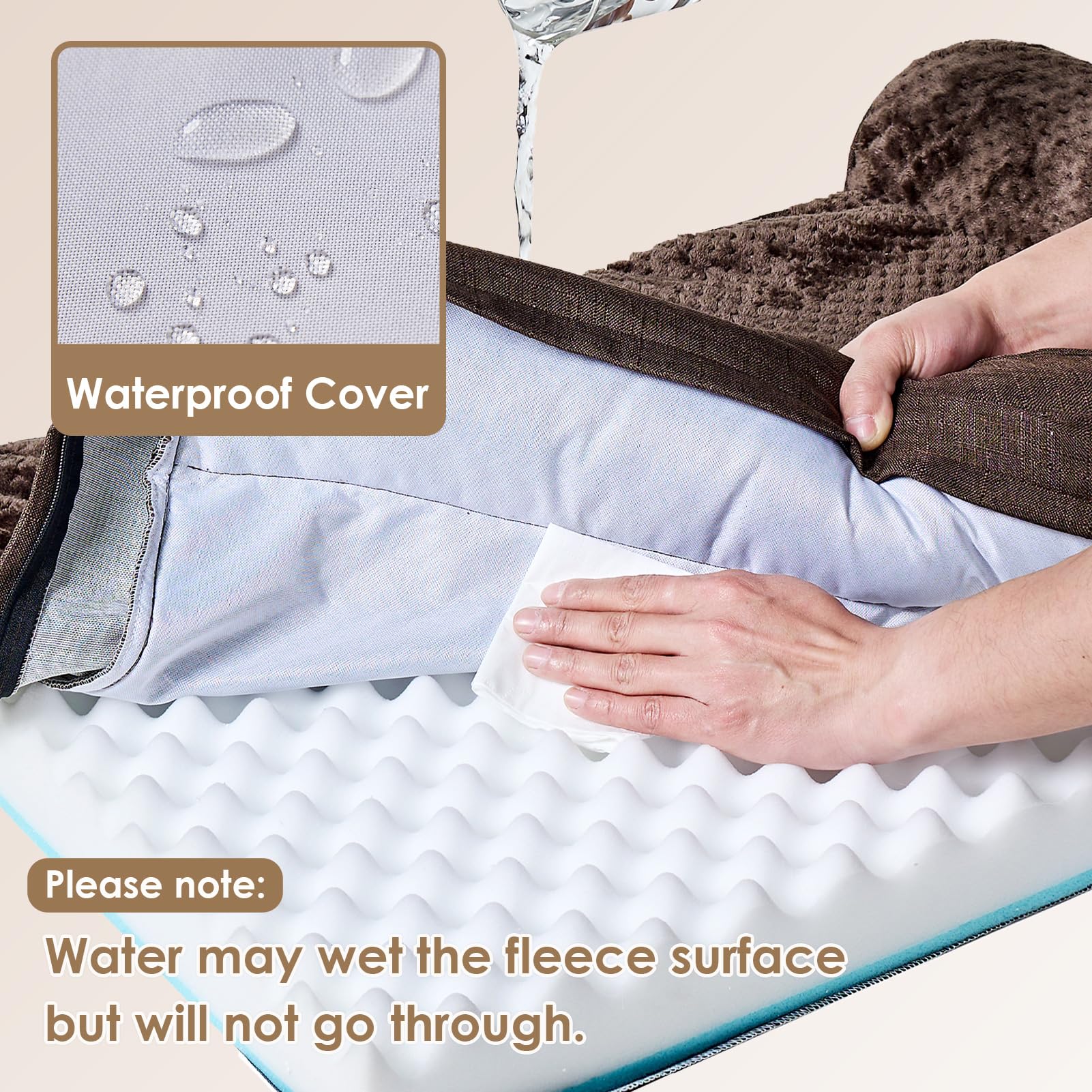 EHEYCIGA orthopedic dog bed L-shaped design supporting neck and head