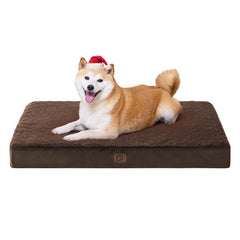 EHEYCIGA orthopedic dog bed with brown cover offers supportive rest for large dogs