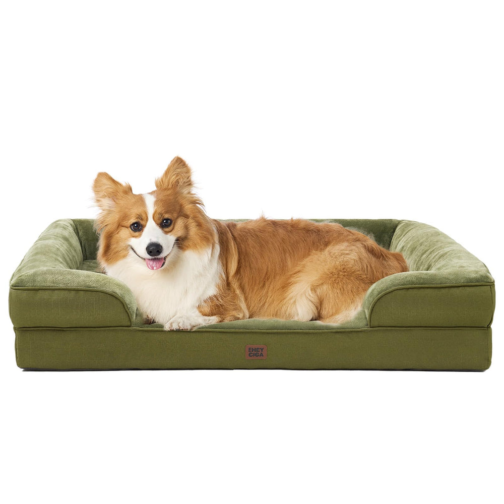EHEYCIGA orthopedic dog bed large front view shows memory foam support for joint comfort.