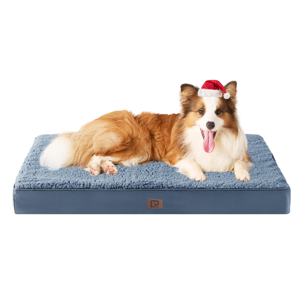 EHEYCIGA orthopedic dog bed Spa Blue 36x27 delivers high-density foam support for joints.