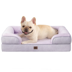 EHEYCIGA orthopedic dog bed lilac cover showing plush surface for medium dogs