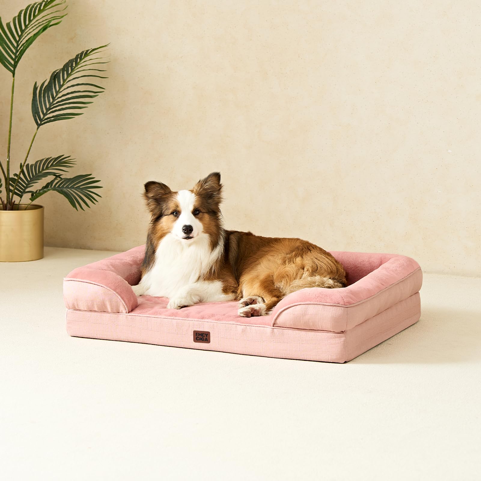 EHEYCIGA orthopedic dog bed machine washable cover shown