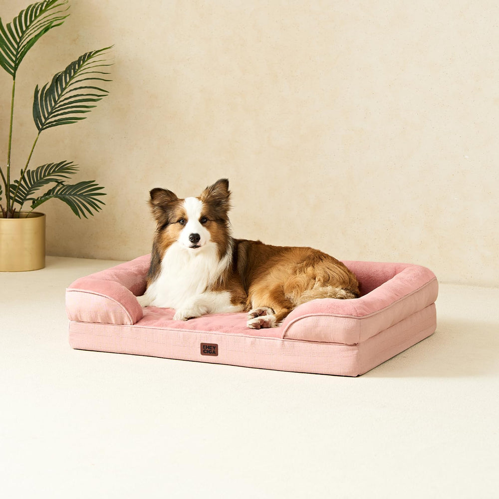 EHEYCIGA orthopedic dog bed machine washable cover shown
