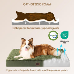 EHEYCIGA orthopedic dog bed medium plush sherpa top for cozy naps.