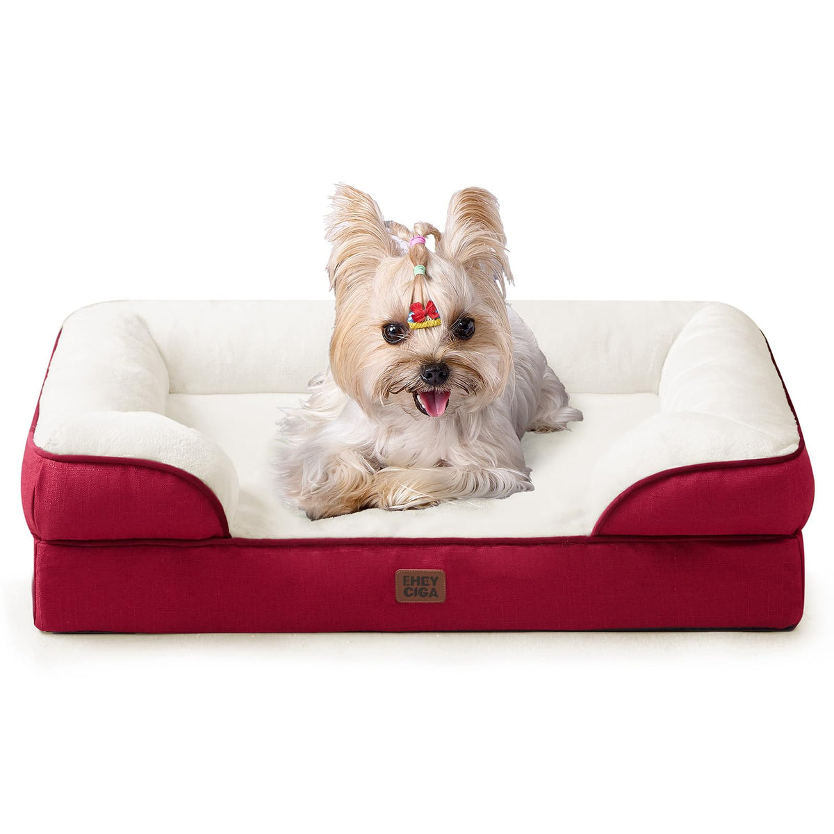 EHEYCIGA orthopedic dog bed memory foam close-up showing pressure-relief support