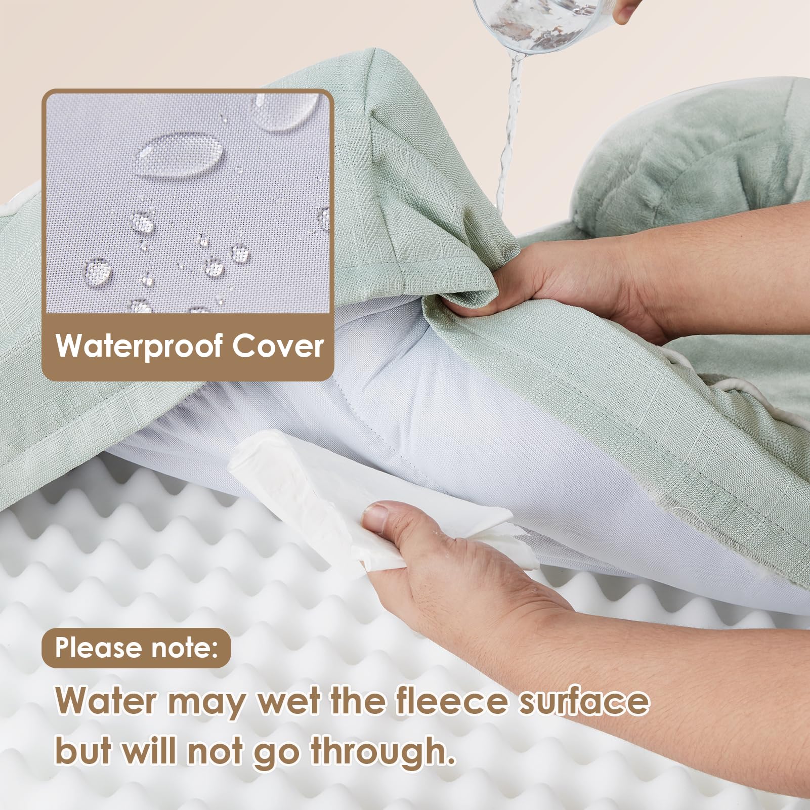 EHEYCIGA memory foam closeup illustrating contouring support and plush surface