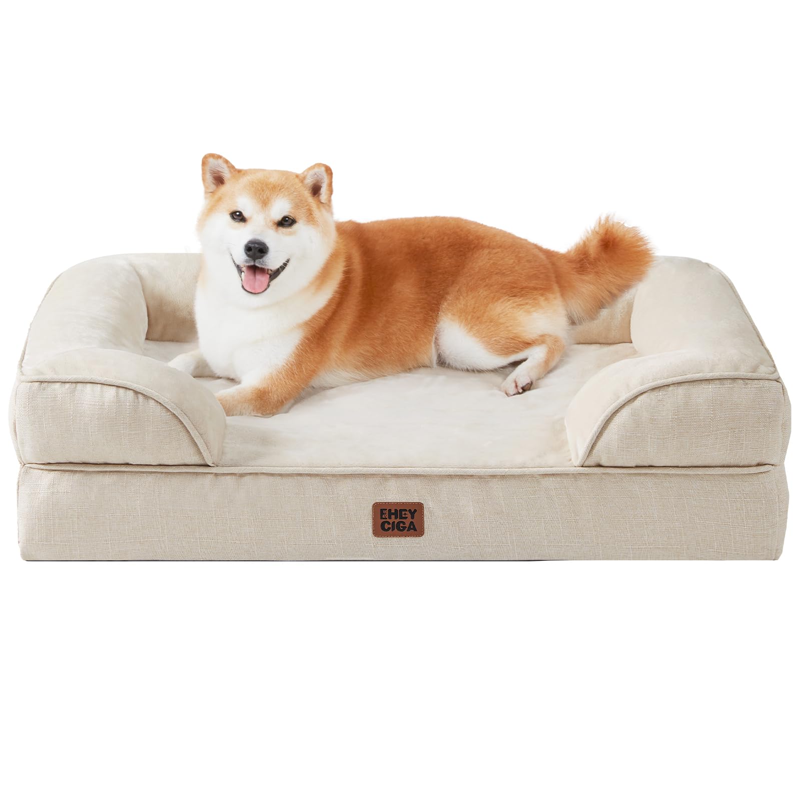 EHEYCIGA orthopedic dog bed memory foam top view reduces joint pressure